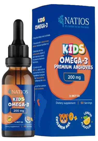 Natios Kids Omega-3 Premium Anchovies tekutý rybí olej